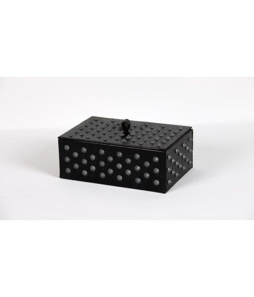 Caja de cuero Pinchos negra